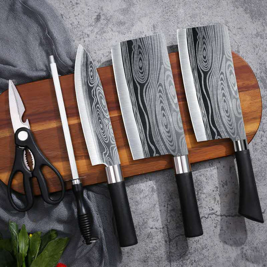 Damascus-Style Knife Set